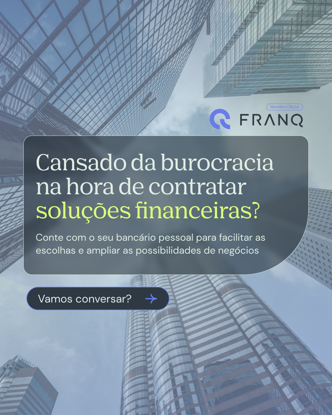 Diferente de quando trabalhava em banco, o Personal Banker age por conta própria indicando as melhores opções do mercado, de uma série de bancos e fintechs. Contas digitais, cartões de crédito, empréstimos, financiamentos, consórcios, investimentos, seguros, previdência, benefícios e muito mais. Como Personal Banker eu tenho a liberdade de recomendar o que realmente faz sentido para a sua vida financeira! Fale comigo e conte com a orientação de um especialista.